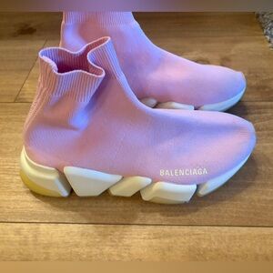 Balenciaga Light Pink Knit Sneakers